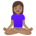 🧘🏽‍♀️ woman in lotus position: medium skin tone display on Google